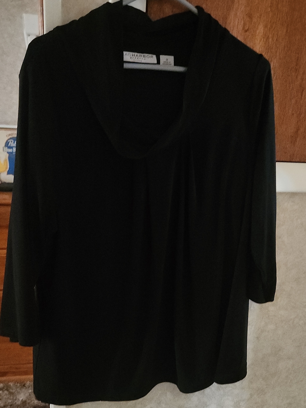 1x Sag Harbor Black Cowl Neck Tunic Top List #96